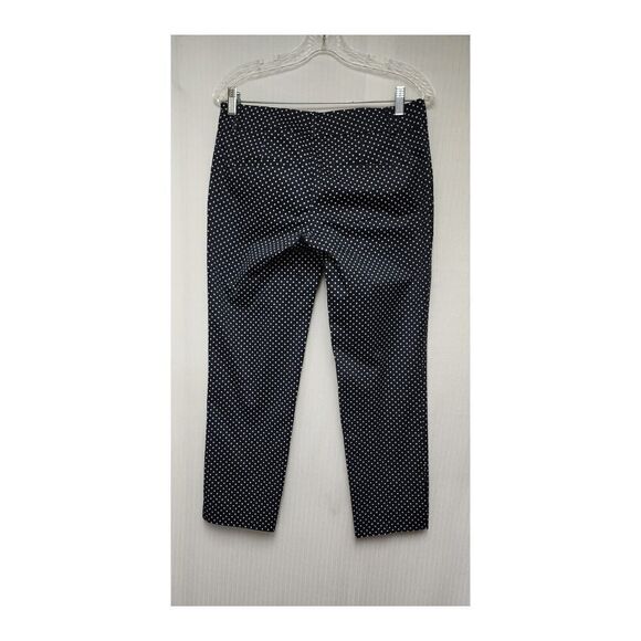 Ann Taylor Women's 2 Cambridge Crop Navy White Polka Dots Ankle Pants - Picture 5 of 9